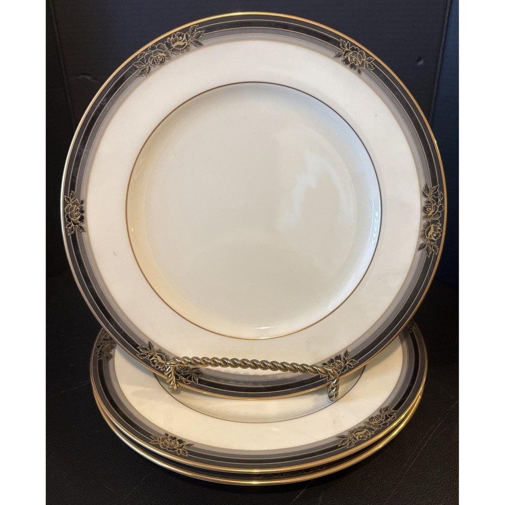 Noritake Spell Binder Salad Plates Plate Set Of 3 #9733 Bone China Japan VTG